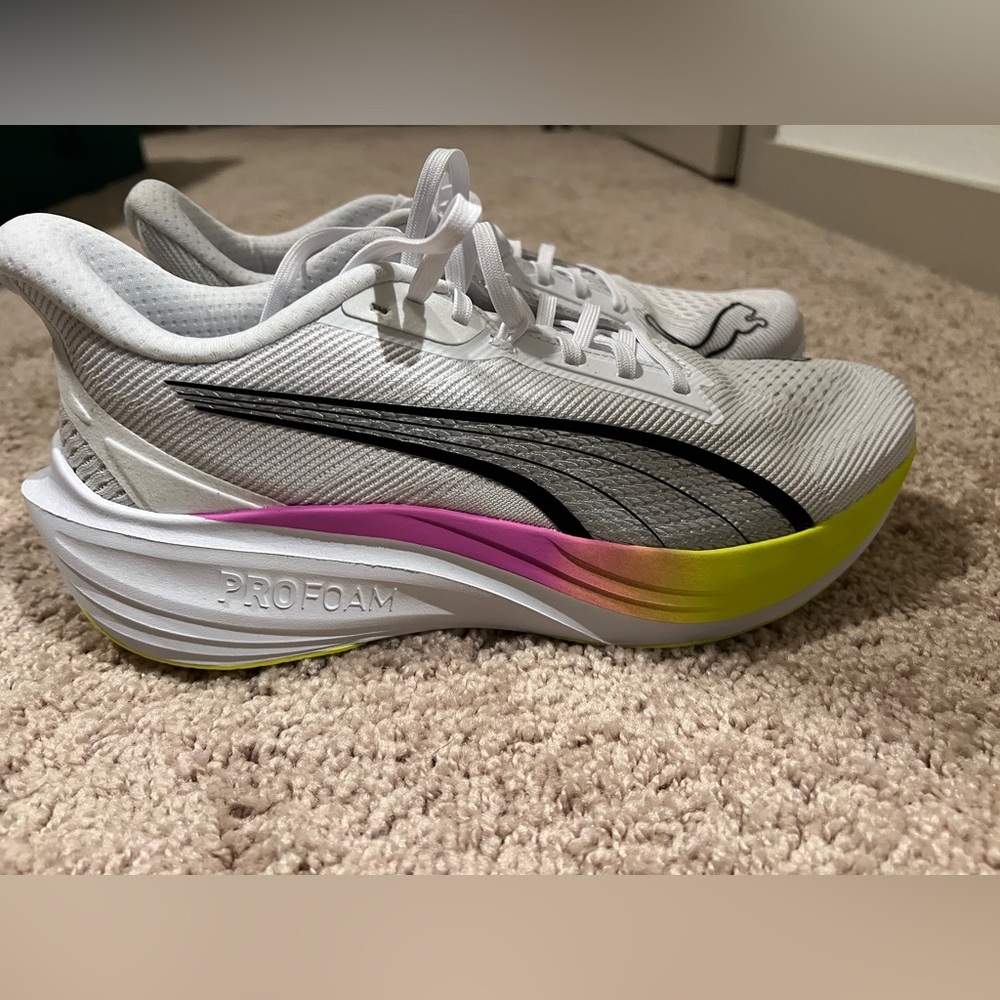 Puma Women's White and Neon Athletic Shoes